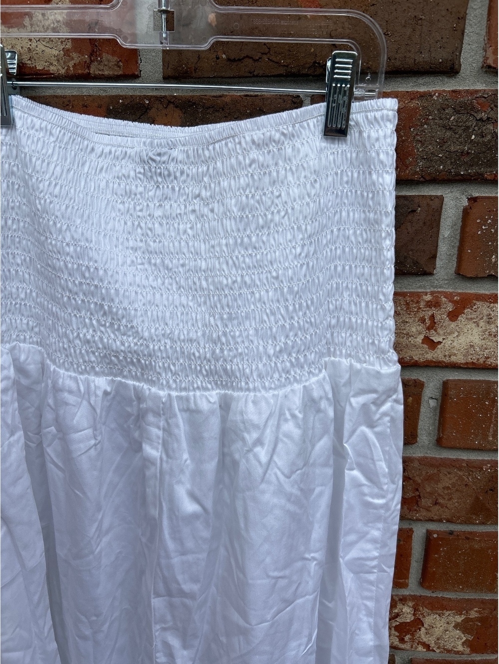 Universal Thread White Smocked Midi Skirt with Side Slit Size M